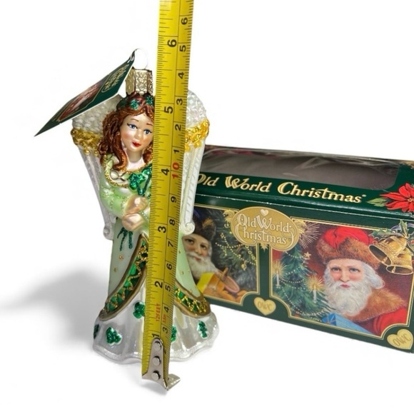 Old World Christmas Irish Angel Ornament, Blown Glass, New In Box-5.5” Tall - Picture 9 of 9
